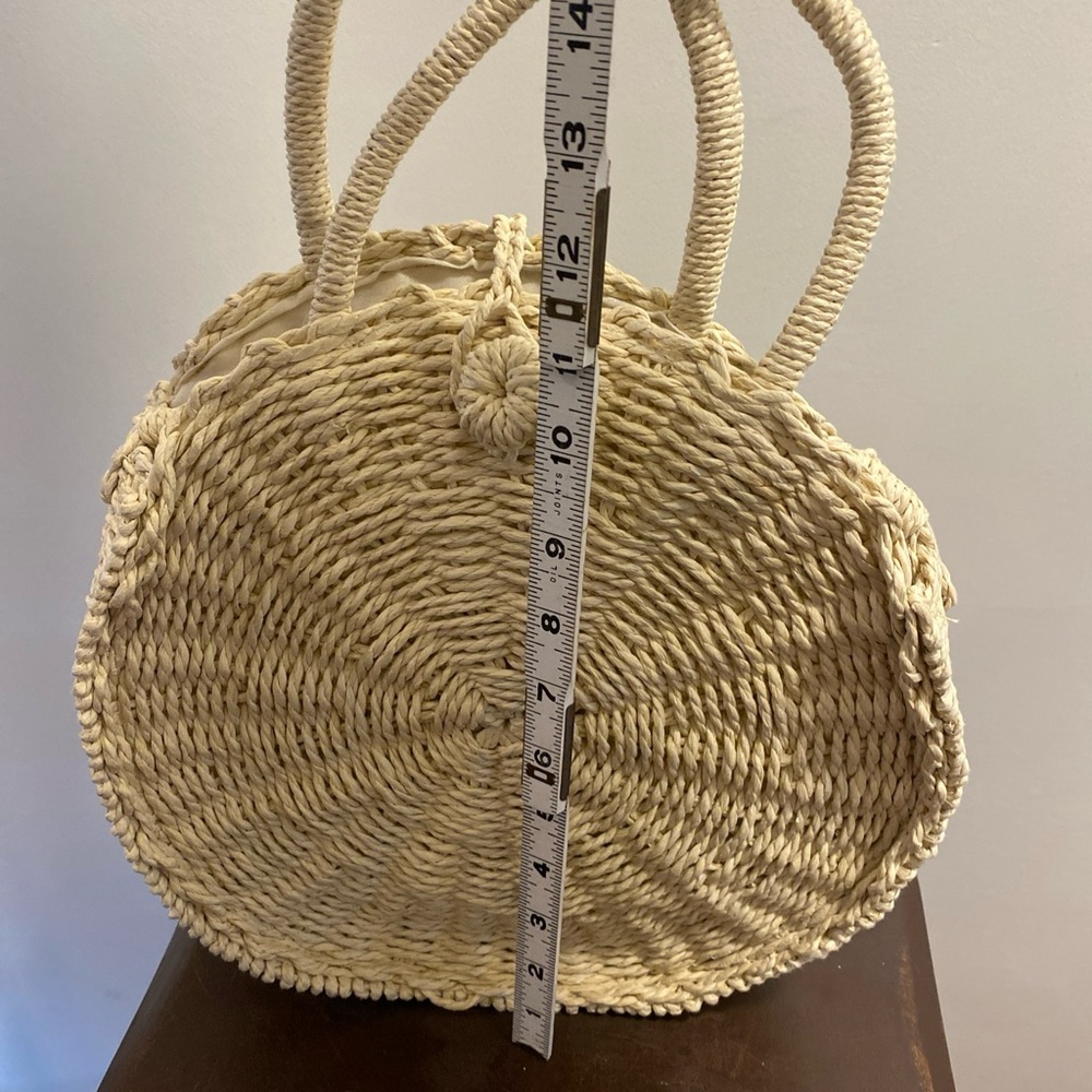Primark Beach Summer Woven Wicker/ Straw/Rattan Bag Lined With Pocket - Picture 8 of 14